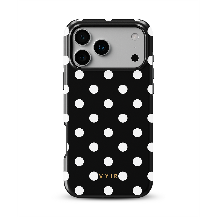 Classic Polka Dots, Black Noir - Tough Cover MagSafe per iPhone