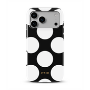 Large Polka Dots, Black Sparkle - Shockproof Phone Case - VYIR