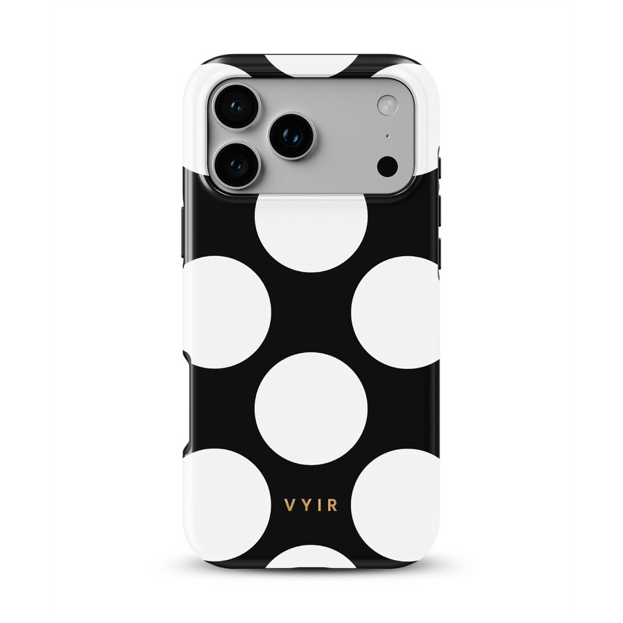 Large Polka Dots, Black Sparkle - Tough Cover per cellulare