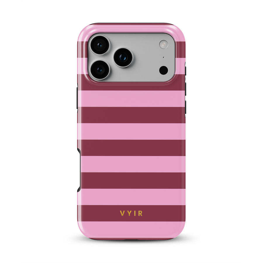 Horizontal Stripes, Candy Pink - Tough Cover MagSafe per iPhone
