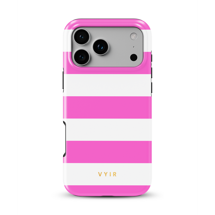 Horizontal Stripes, Fashion Pink - Tough Cover MagSafe per iPhone