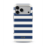 Horizontal Stripes, Old Money Blue - Tough Cover MagSafe per iPhone