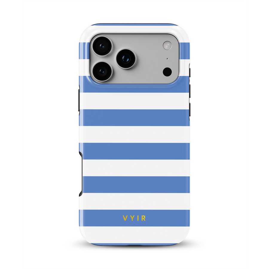 Horizontal Stripes, Blu parigino - Cover per iPhone MagSafe Tough