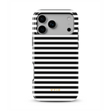 Horizontal Stripes, Nero e bianco a gessetto - Cover per iPhone MagSafe Tough
