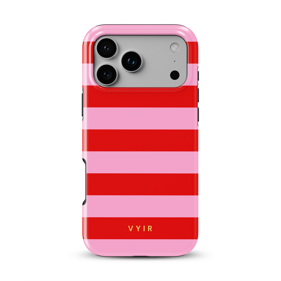 Horizontal Stripes, Red Blush - Tough Cover MagSafe per iPhone