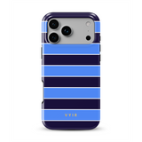 Horizontal Stripes, Blu Rivoli - Tough Cover MagSafe per iPhone