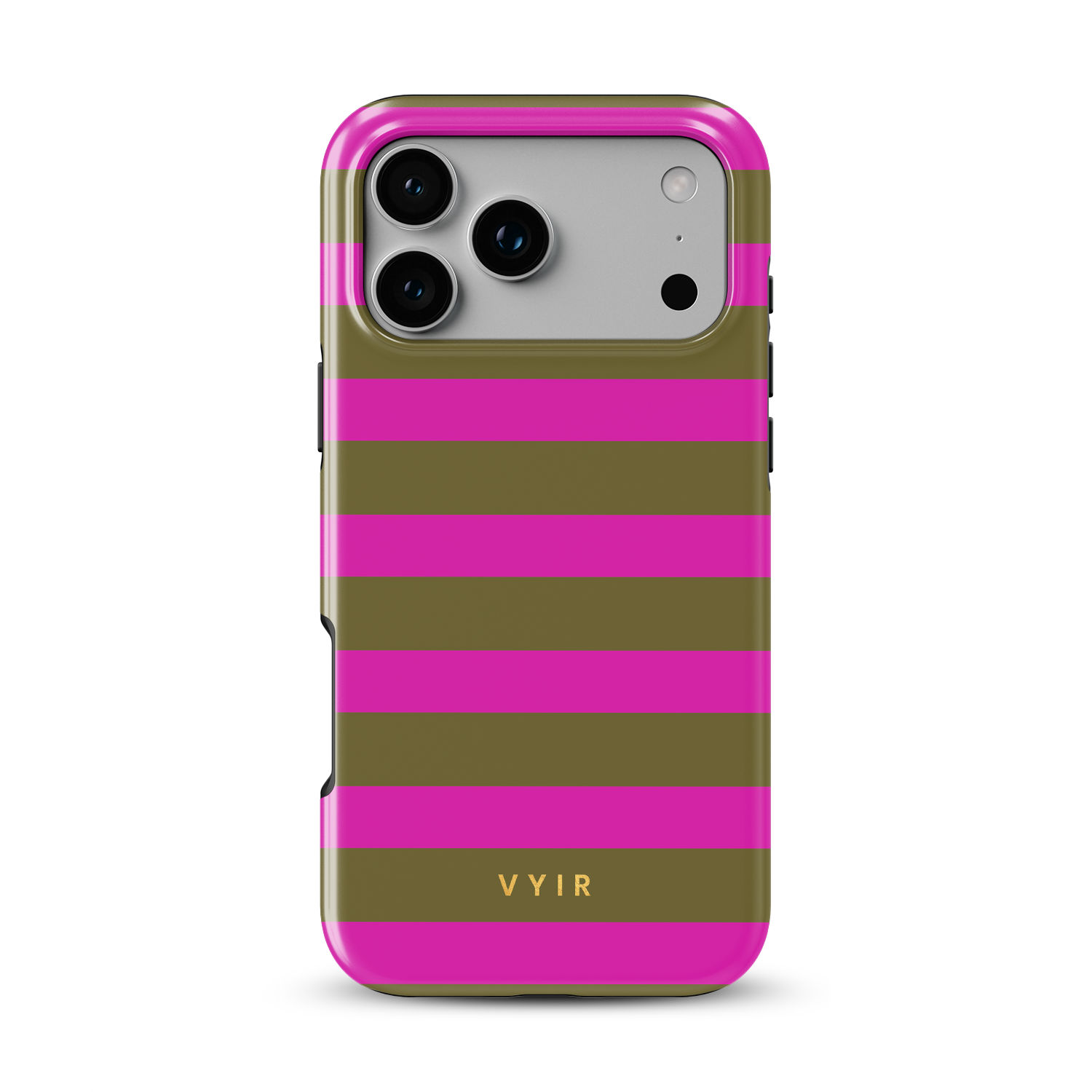 Horizontal Stripes, Urban Olive - Shockproof Phone Case - VYIR