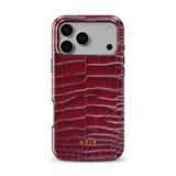 Croc Leather Print Burgundy - Tough Cover MagSafe per iPhone