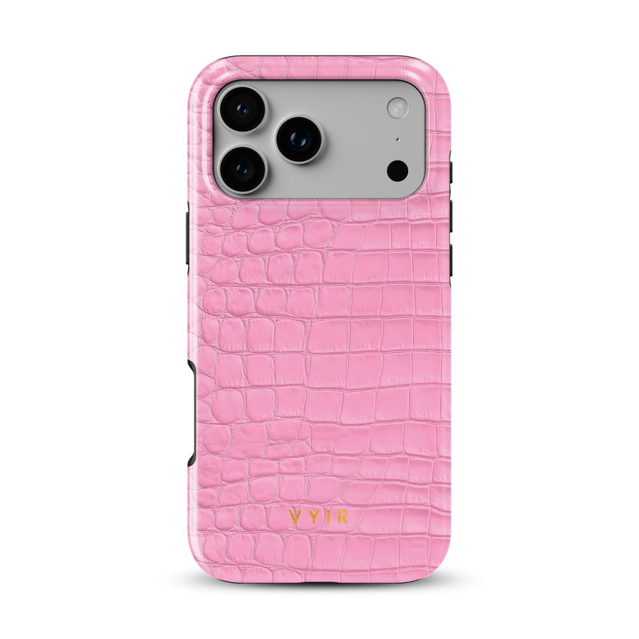 Croc Leather Print Pink - Tough Cover MagSafe per iPhone