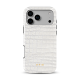 Croc Leather Print White - Tough Cover MagSafe per iPhone