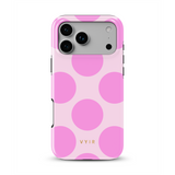 Large Polka Dots, Bubbly Pink - Tough Cover MagSafe per iPhone