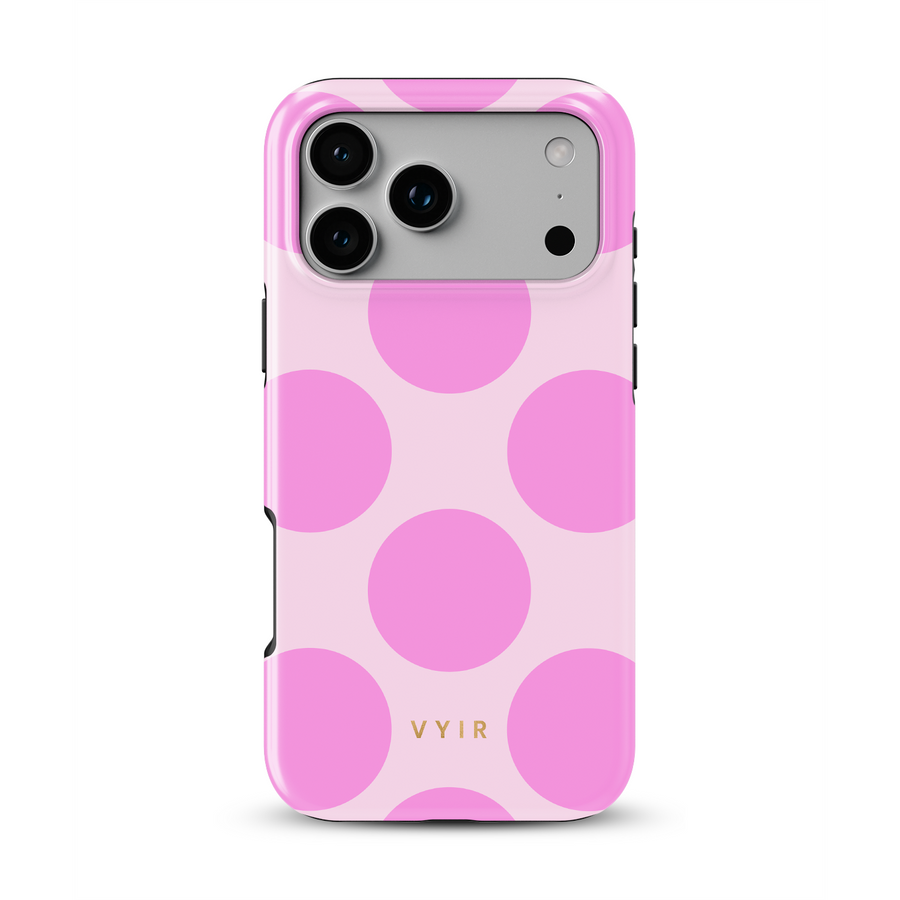 Large Polka Dots, Bubbly Pink - Tough Cover MagSafe per iPhone