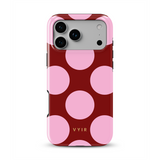 Large Polka Dots, Burgundy Pink - Tough Cover MagSafe per iPhone