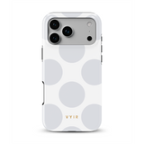 Large Polka Dots, Cloud Gray - Tough Cover MagSafe per iPhone