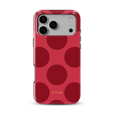 Large Polka Dots, Crimson Red - Tough Cover MagSafe per iPhone