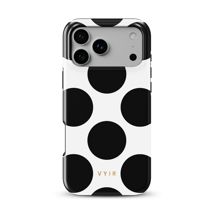Large Polka Dots, Mono Black - Tough Cover MagSafe per iPhone