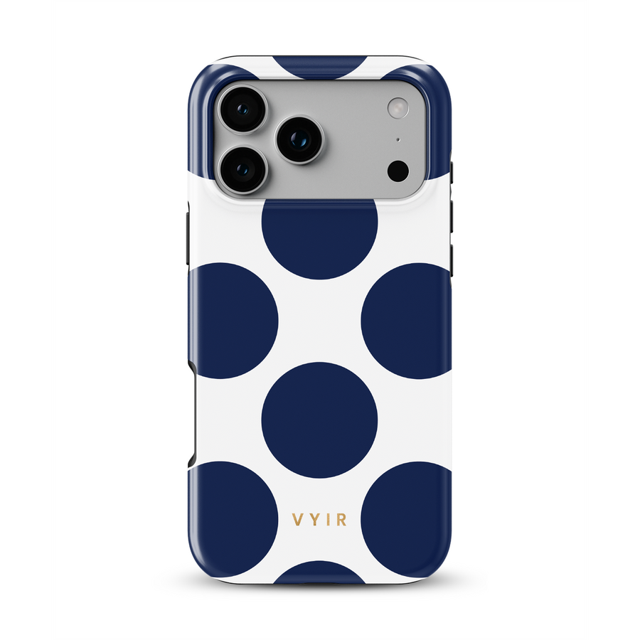 Large Polka Dots, Old Money Blue - Tough Cover MagSafe per iPhone