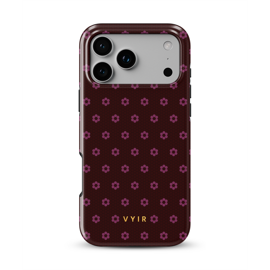 VYIR Signature Flowers, Borgogna - Tough Cover MagSafe per iPhone