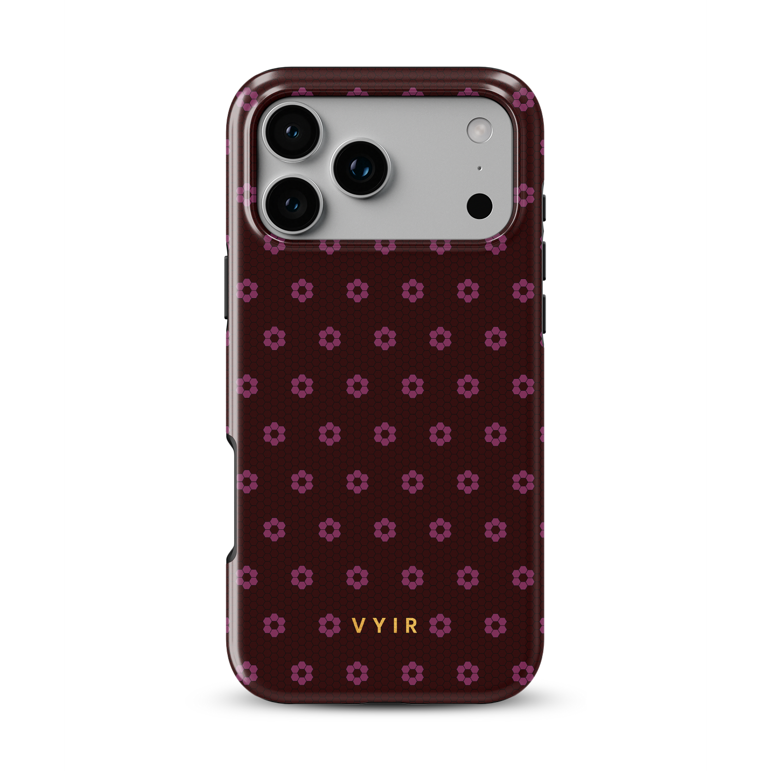 VYIR Signature Flowers, Burgundy - Shockproof Phone Case - VYIR