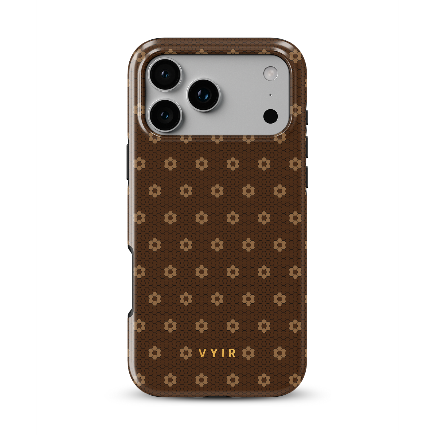 VYIR Signature Flowers, Chocolate Brown - Shockproof Phone Case - VYIR
