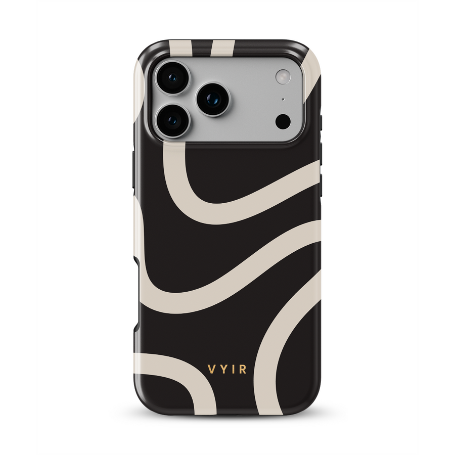 Swirl Lines, nero e beige - Tough Cover MagSafe per iPhone