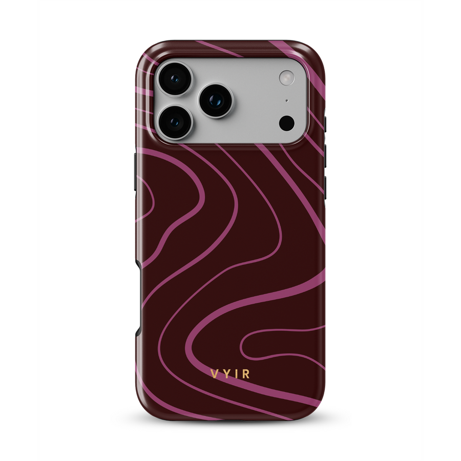 Swirl Lines, Borgogna - Tough Cover MagSafe per iPhone