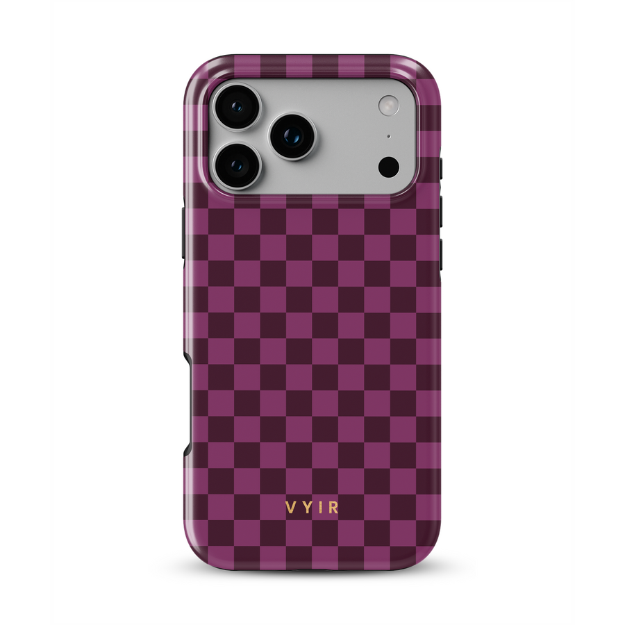 Tiny Checker, Burgundy - Tough Cover MagSafe per iPhone