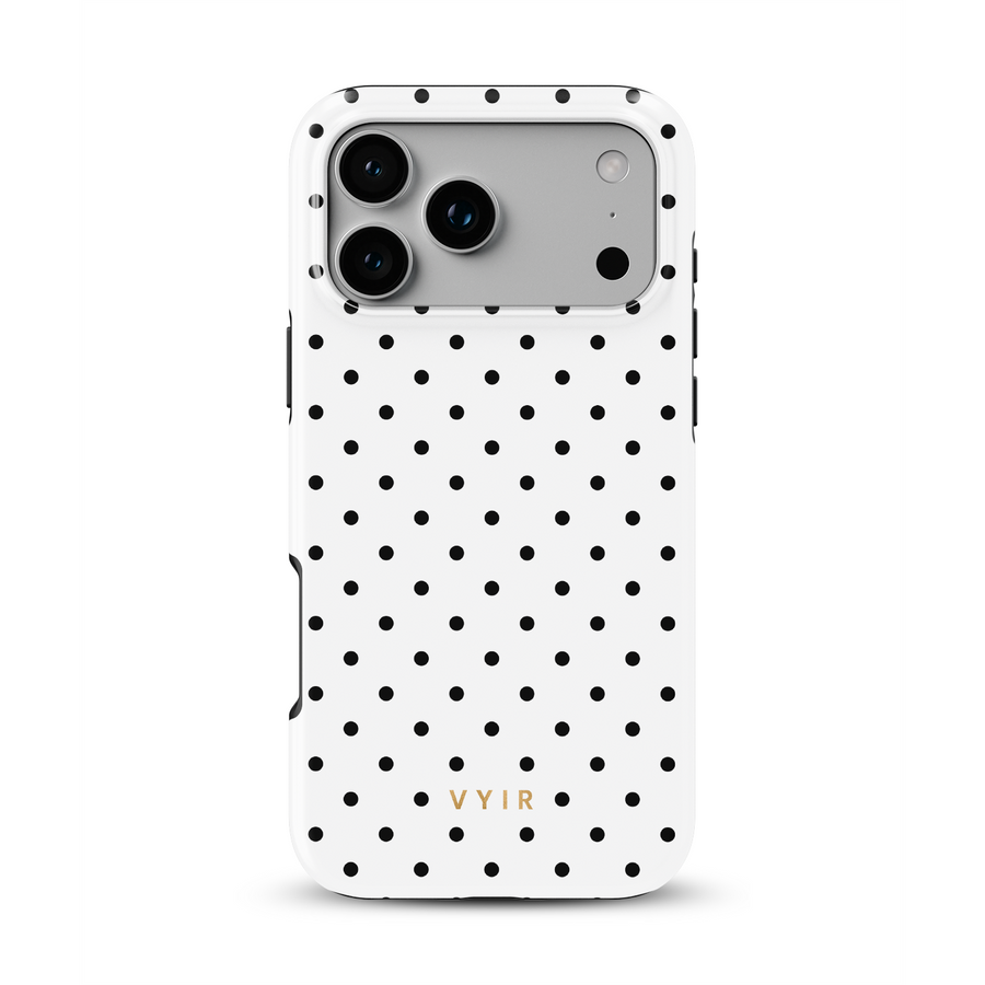 Tiny Polka Dots, Nero e Bianco - Tough Cover per cellulare MagSafe per iPhone