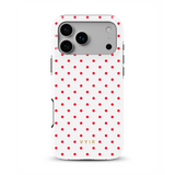 Tiny Polka Dots, Rosso brillante - Tough Cover MagSafe per iPhone