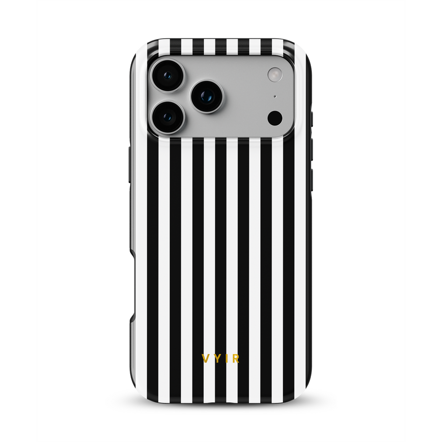Vertical Stripes, Bianco e nero - Tough Cover MagSafe per iPhone