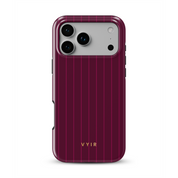 Vertical Stripes, Merlot - Shockproof MagSafe iPhone Case - VYIR