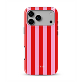 Vertical Stripes, Red Blush - Tough Cover MagSafe per iPhone