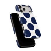 Large Polka Dots, Old Money Blue - Shockproof MagSafe iPhone Case - VYIR
