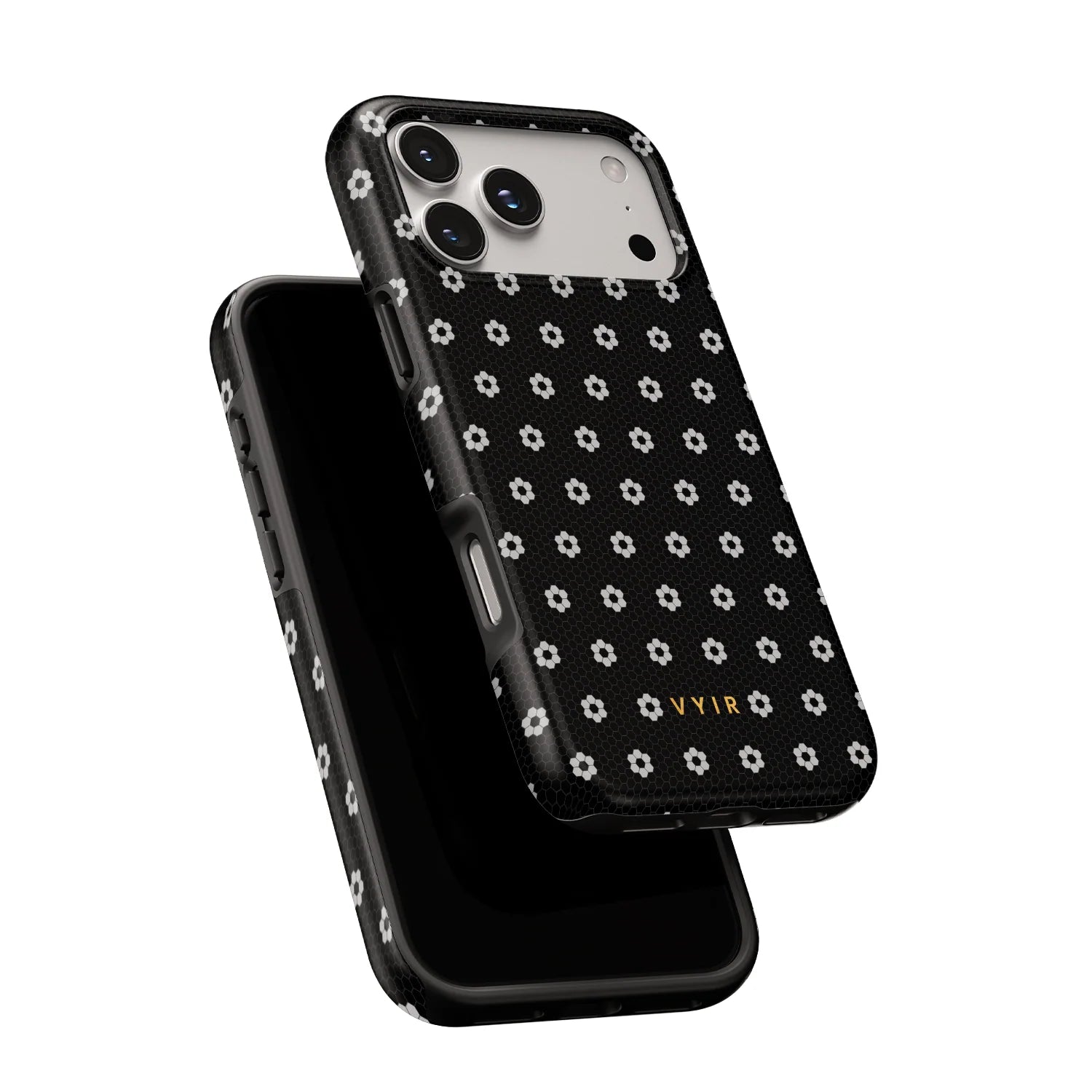 VYIR Signature Flowers, Dark Grey - Shockproof Phone Case - VYIR