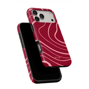 Swirl Lines, Pink & Red - Shockproof Phone Case - VYIR