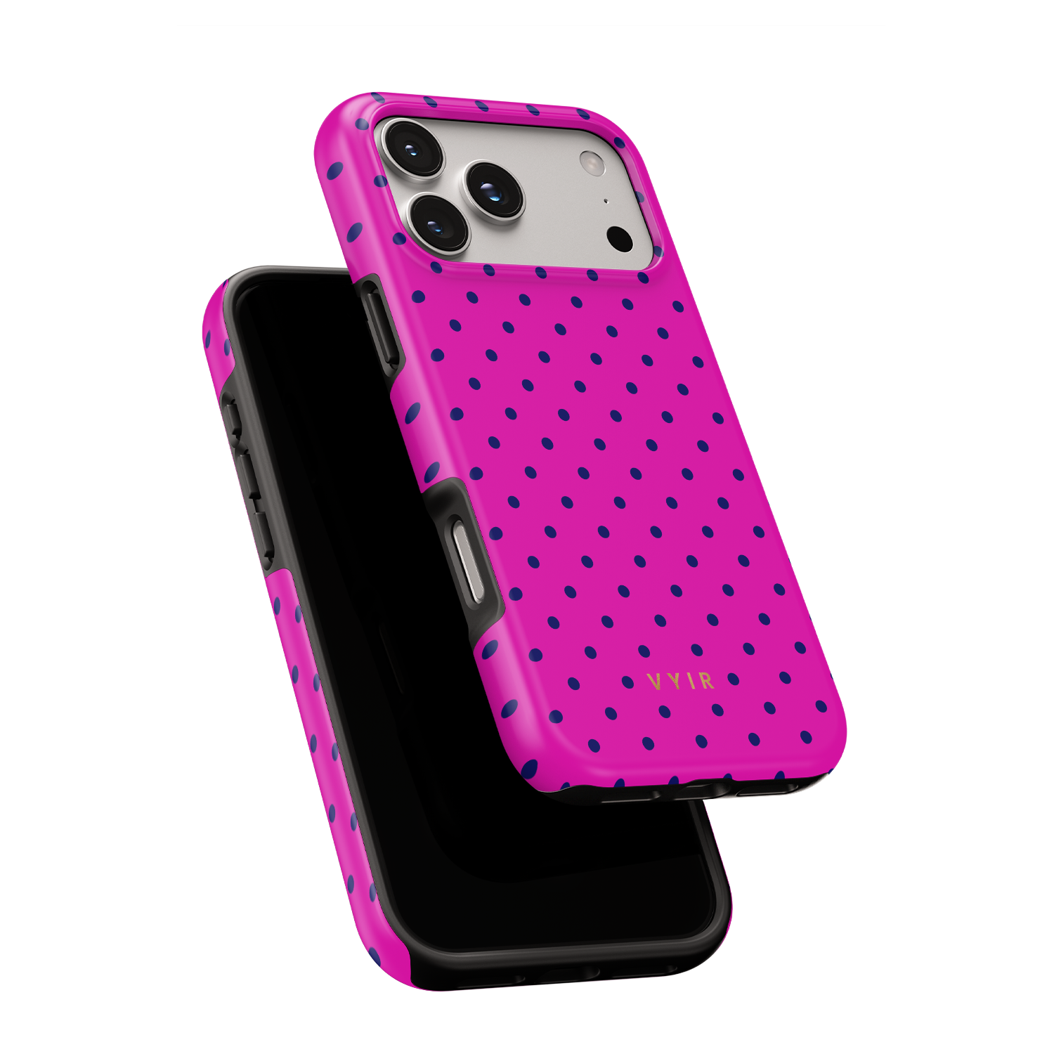 Tiny Polka Dots, Deep Pink - Shockproof Phone Case - VYIR