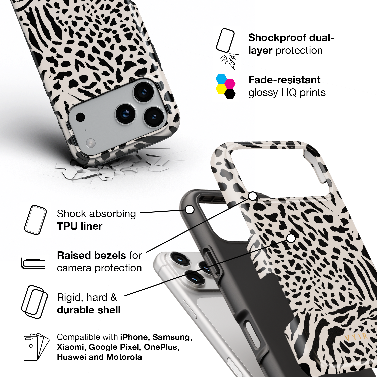 Noir Safari - Shockproof Phone Case - VYIR