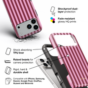 Vertical Stripes, Candy Pink - Shockproof Phone Case - VYIR