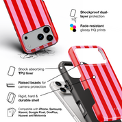 Vertical Stripes, Red Blush - Shockproof Phone Case - VYIR