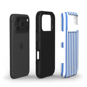 Vertical Stripes, Parisian Blue - Shockproof Phone Case - VYIR