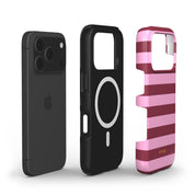 Horizontal Stripes, Candy Pink - Shockproof MagSafe iPhone Case - VYIR