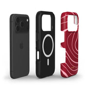 Swirl Lines, Pink & Red - Shockproof MagSafe iPhone Case - VYIR