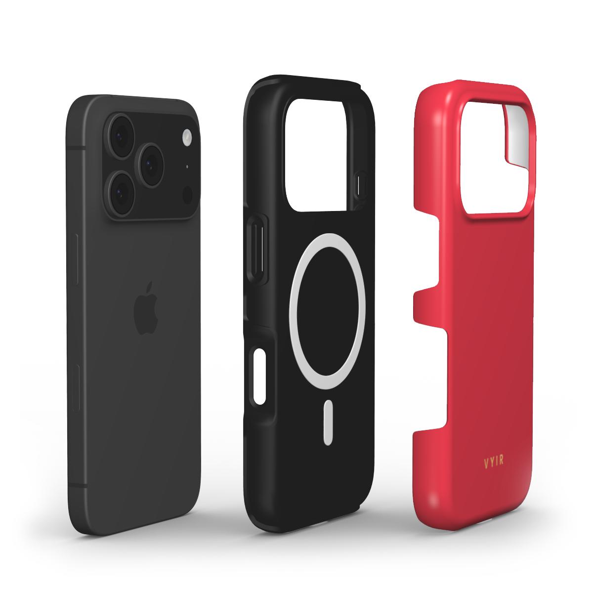 VYIR Signature Solid Colors, Red - Shockproof MagSafe iPhone Case - VYIR