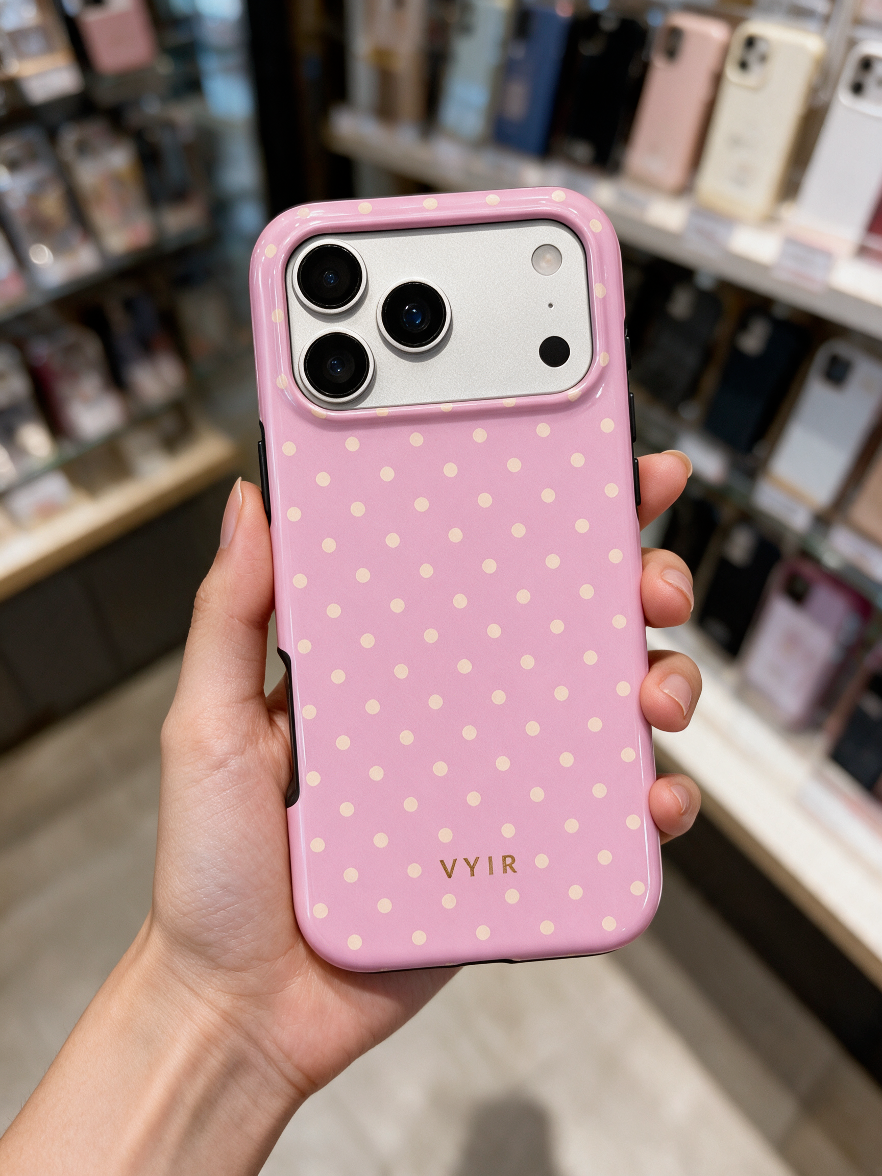 Tiny Polka Dots, Rosa femminile - Tough Cover per cellulare