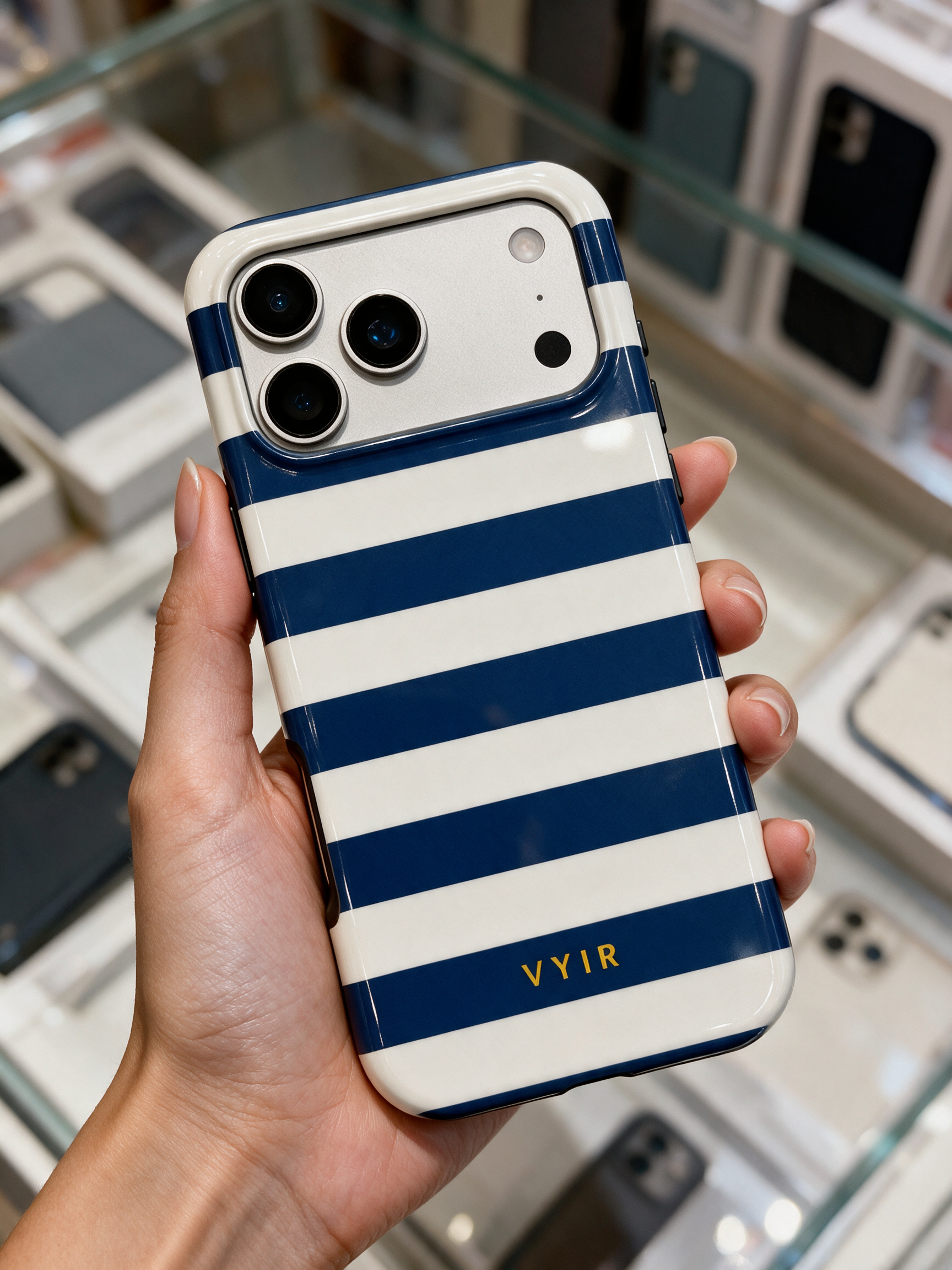 Horizontal Stripes, Old Money Blue - Tough Cover per cellulare
