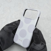 Large Polka Dots, Cloud Gray - Tough Cover per cellulare