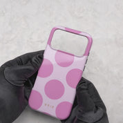 Large Polka Dots, Bubbly Pink - Tough Cover per cellulare
